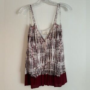 Burgundy Tie Dye Anthropologie Tank Top
